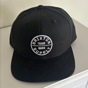 Brixton Black Snapback with White Embroidered Patch